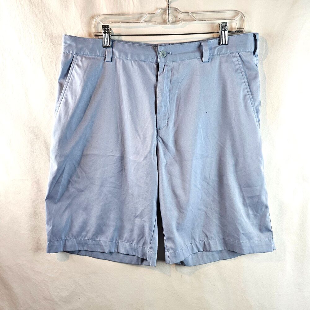 Nike Golf Shorts Mens 34 Blue Dri-FIT Stretch Performance Flat Front Chino
